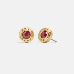 NWT 𝐂𝐎𝐀𝐂𝐇 🐎 Open Circle Stone Stud Earrings NEW IN BOX